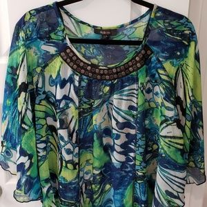Style & Co Bohemian Top Batwing Sleeves